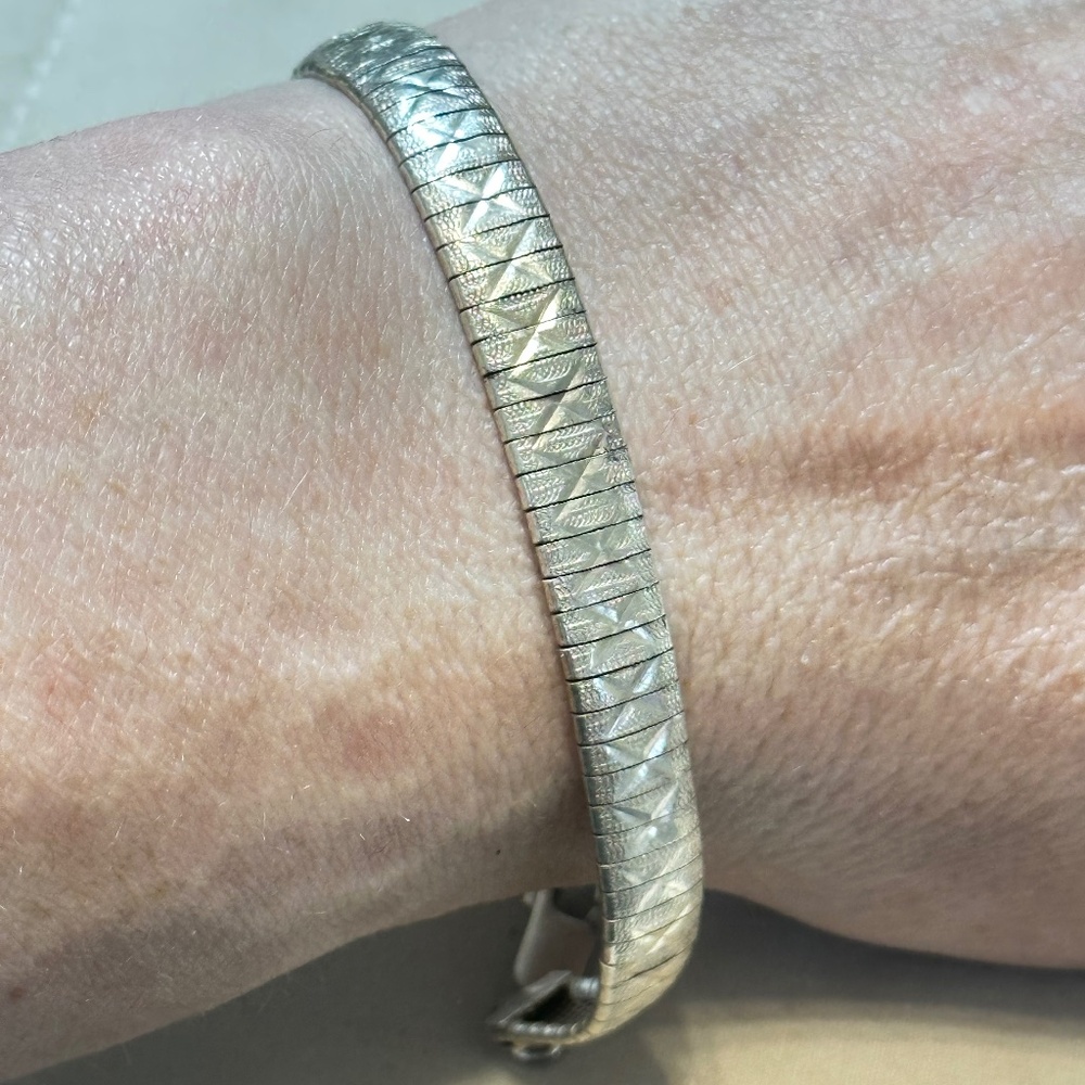 925 Sterling Silver Milor Bracelet. Rare. Vintage (1980’s). 7.25” Long
